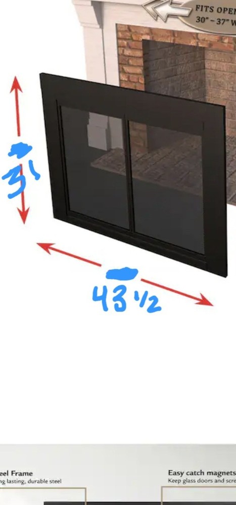 Tempered Glass Fireplace Screen Large