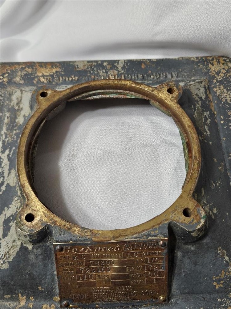Vintage Solid Cast Brass Machine Motor Base Alsop Engineering Co, Architectural
