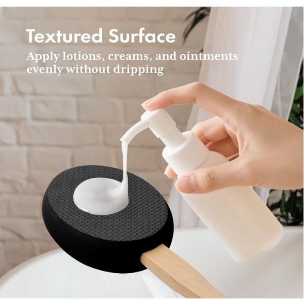 AmazerBath Lotion Applicator for Back, Feet, 4 Replacement Pads, Black