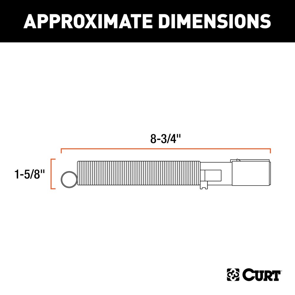 Curt-7-Way Round Connector Plug with Spring (Trailer Side, Packaged)