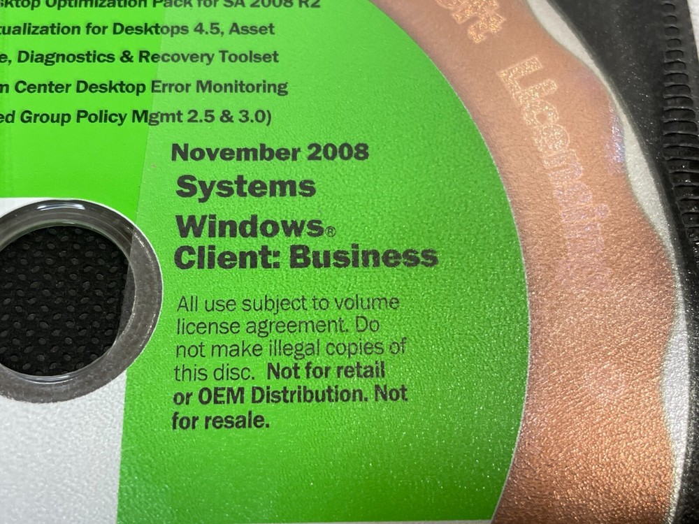 Microsoft Desktop Optimization Pack for SA 2008 R2 DVD Windows Software