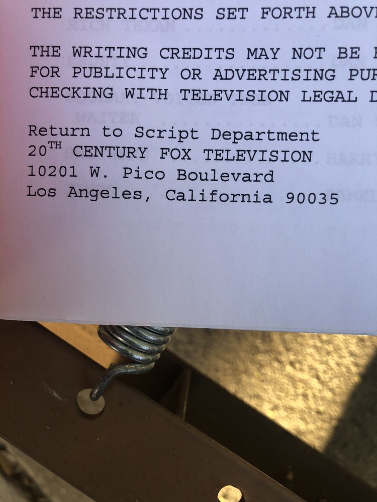 The Simpsons The Kid Is All Right 2013 Table Draft Production Script No SABF02