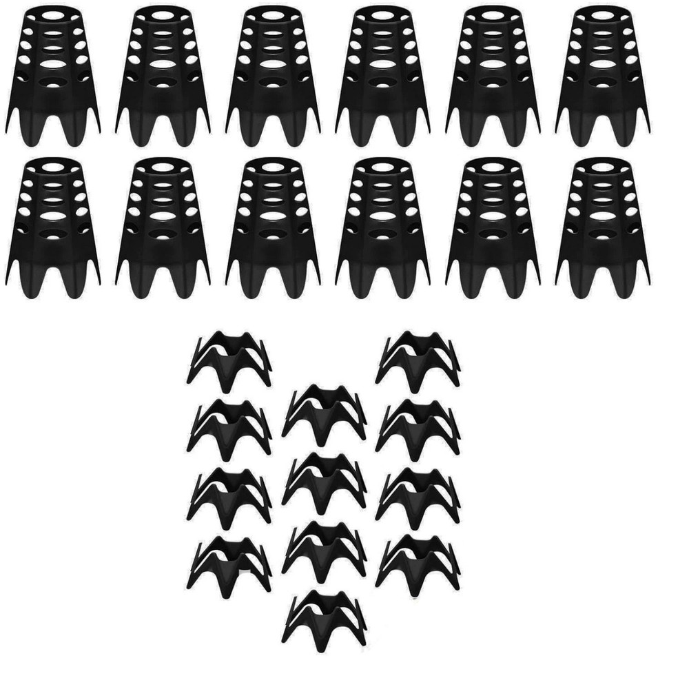 24-Pack Adjustable Height Golf Tees Black Plastic for Practice and Training