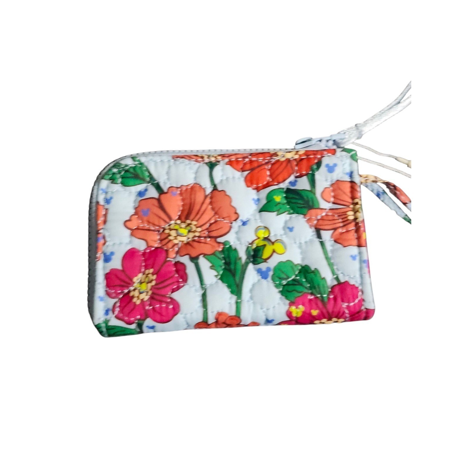 Vera Bradley Limited Ed. Zip Card Pouch Mickey Meadow Floral Quilted Disney NEW