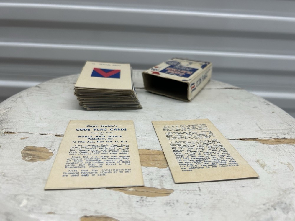 1944 WWII Capt Nobles Code Flag Card Set Navy