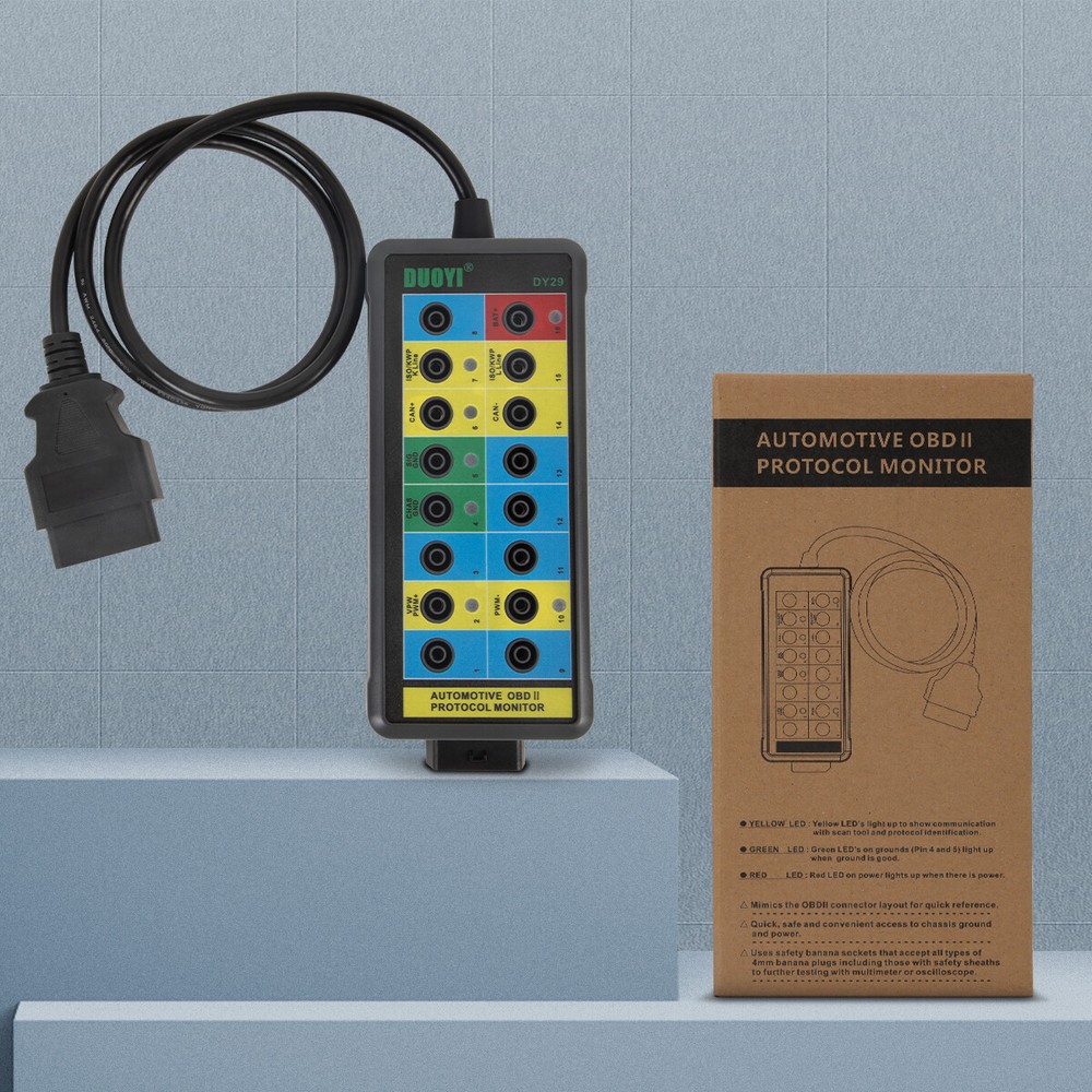 OBD2 Breakout Box Powerful OBDII Protocol Detector Access Scan Tool Car CAN Test