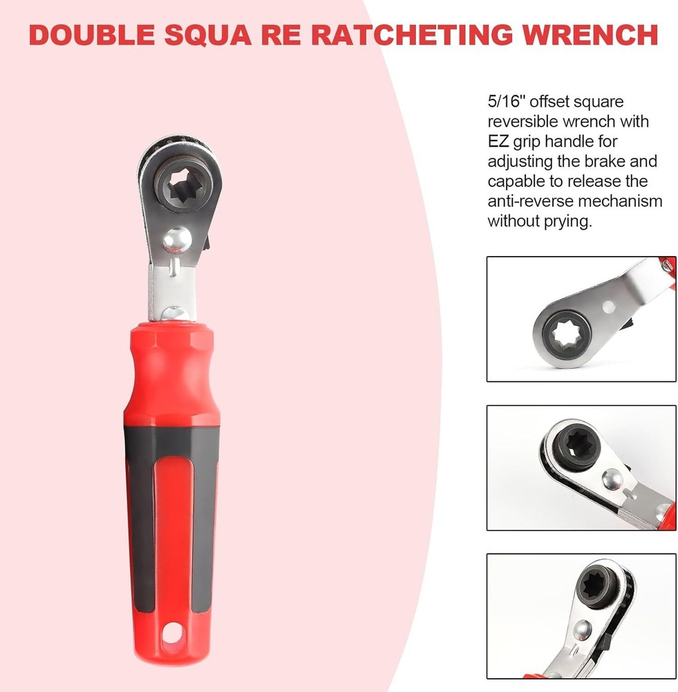 2-Piece Automatic Slack Adjuster Release Wrench –Fork End Double Square Car Tool
