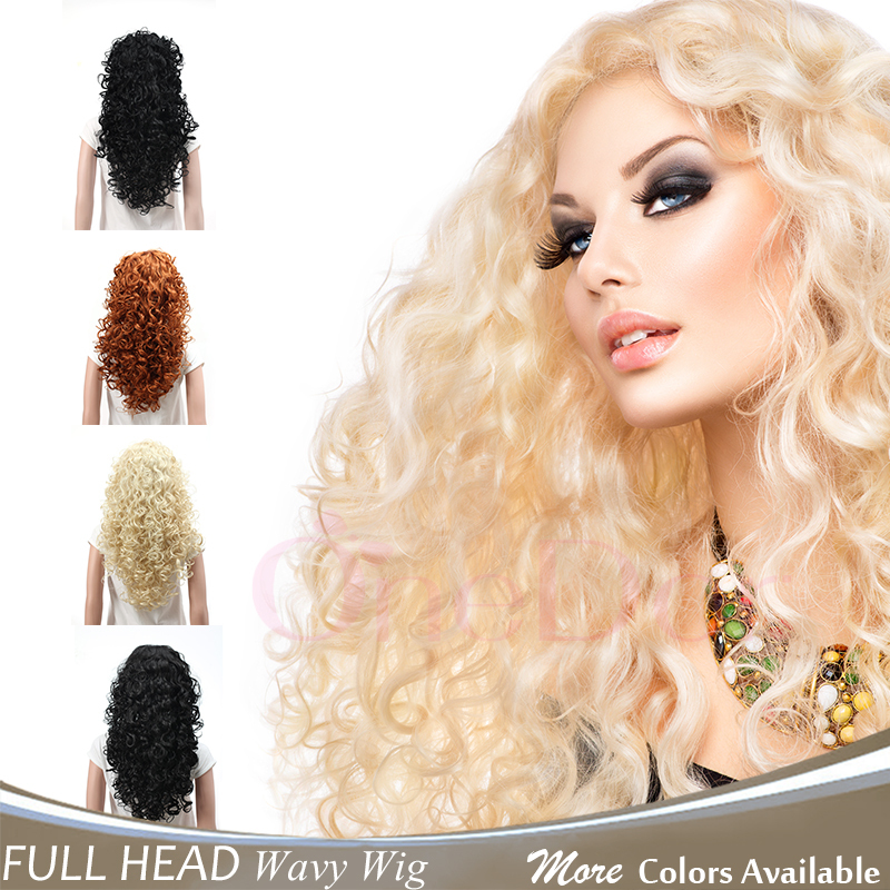 OneDor Long Hair Curly Wavy Full Head Halloween Wigs Cosplay Costume Party Wigs