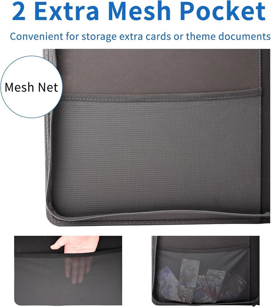 "Premium Ringless Trading Card Binder - 1000+ Capacity, 16 Side-Loading Pockets.