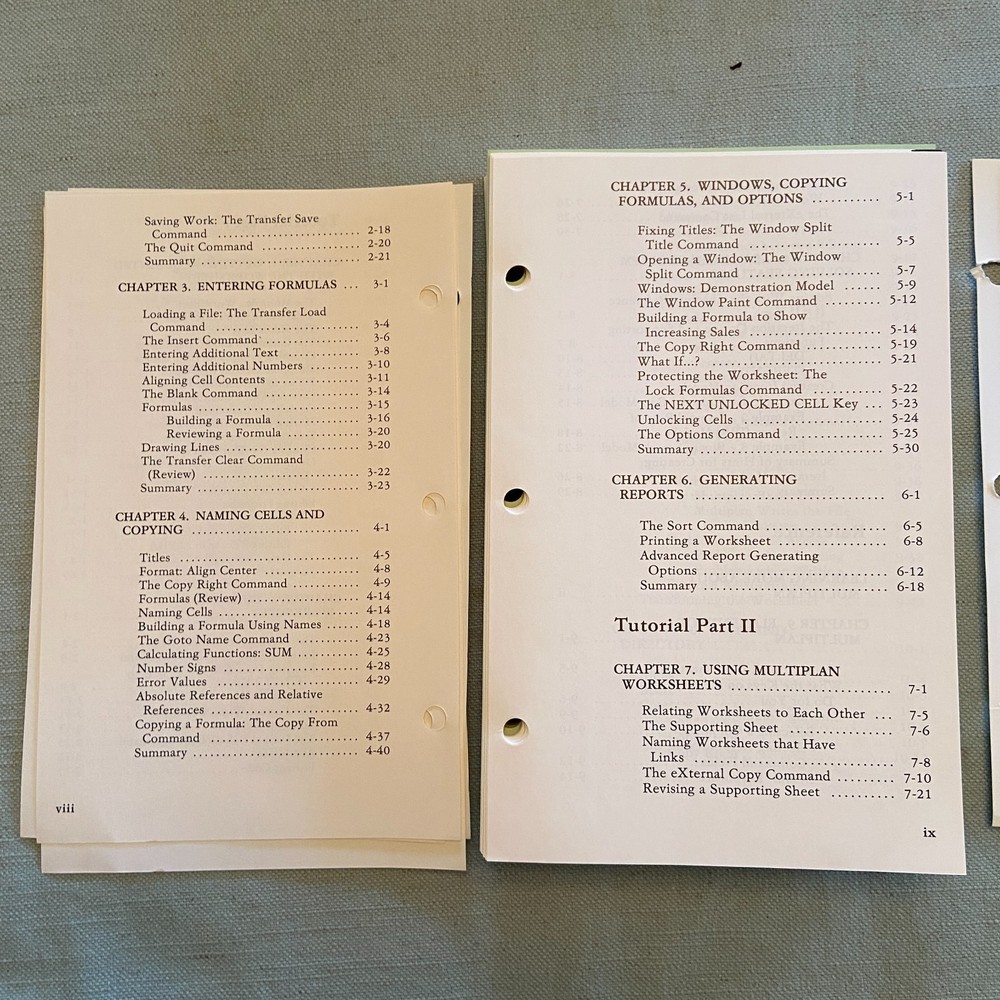 IBM PC Computer Professional Multiplan Electronic Worksheet Microsoft 1983 V 1.1