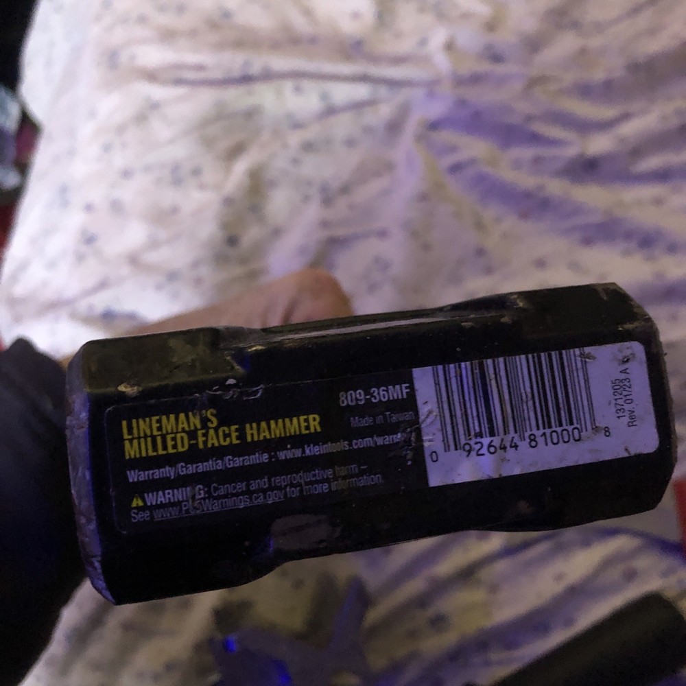 Klein Tools Linesman Milled-face Hammer. 36 Oz