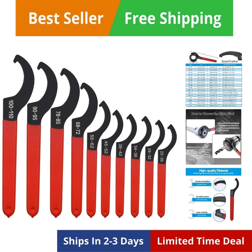 10pcs Coilover Spanner Wrench Set, for Suspension System and Shock Adjustment