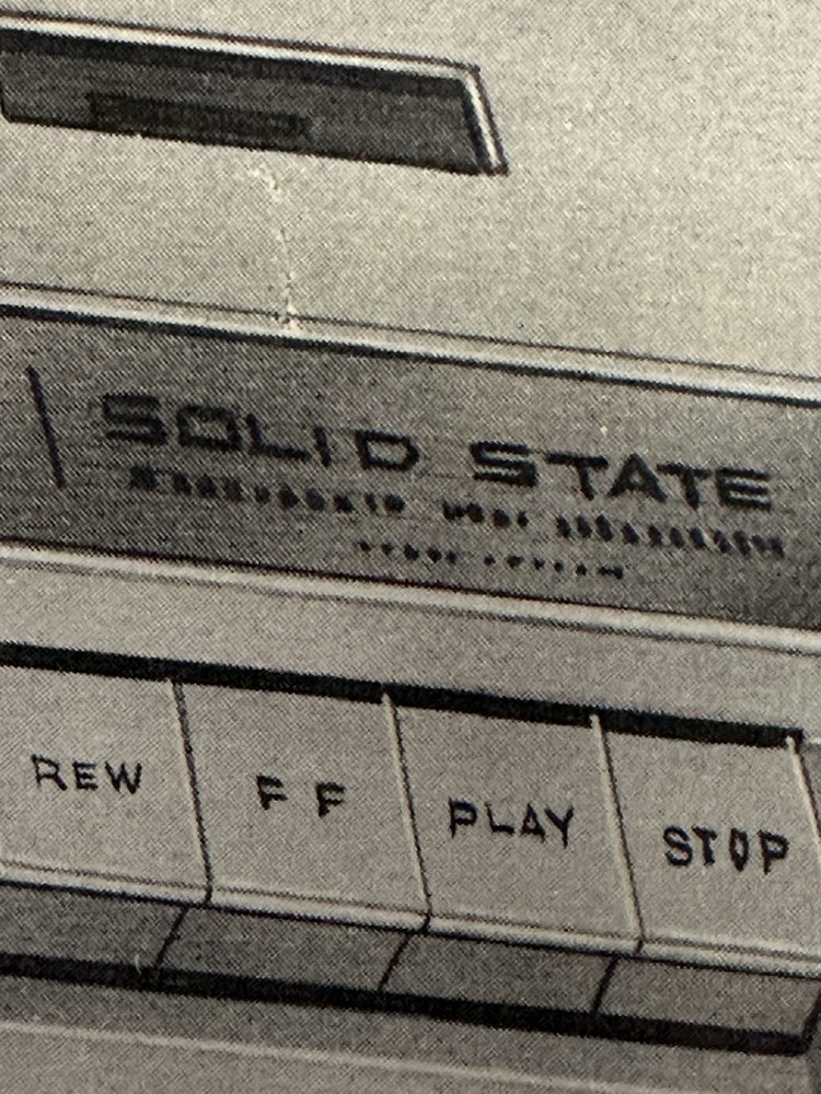 Solid State tape recorder operating instructions pamphlet