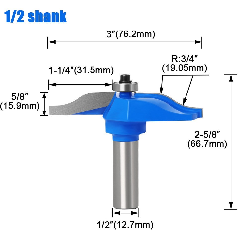 3" Diameter Ogee Raised Panel Router Bit - 1/2" /6mm Shank