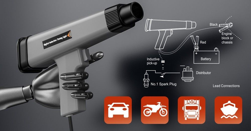 Auto Digital Timing Light Tuning Tool for Petrol Engines with Inductive Sensor