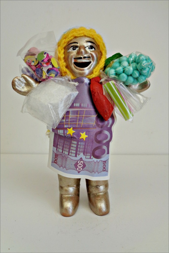 Peruvian Ekeko, Gold Color, Ref. 44