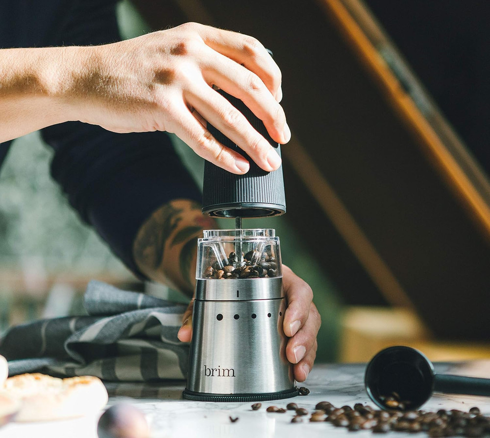 Electric Handheld Burr Coffee Grinder, Simple One-Touch Operation, 9 Precise Gri