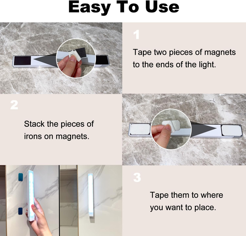 6 Pack Motion Sensor Under Cabinet Light, Magnetic Rechargeable Warm White