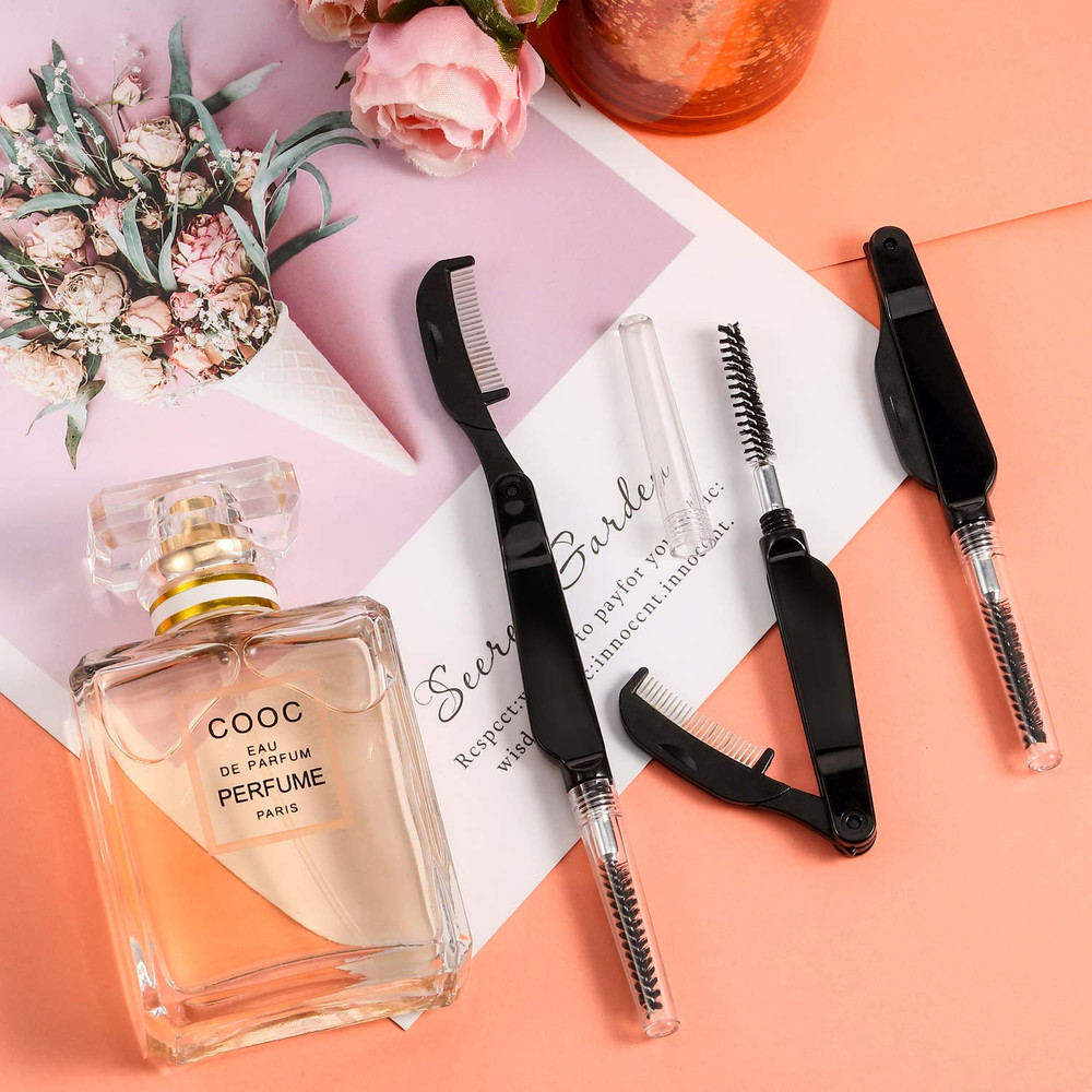 4 Pcs Eyelash Combs Eyebrow Combs Foldable Eyelash Separator Tool Stainless Stee