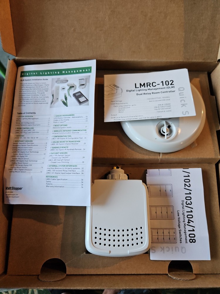 Wattstopper LMKT-102-W White 2-Relay Controller Digital Room Control Bundle