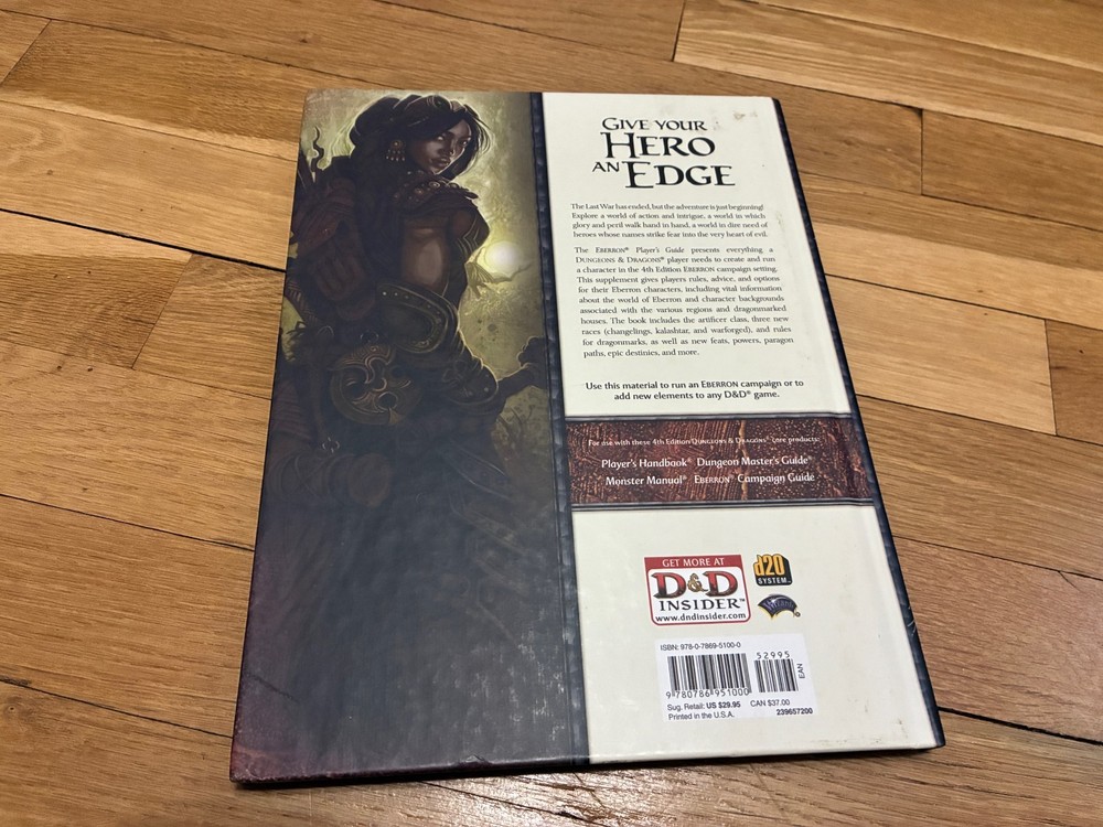 Dungeons & Dragons: Eberron Player's Guide HC 4e Original