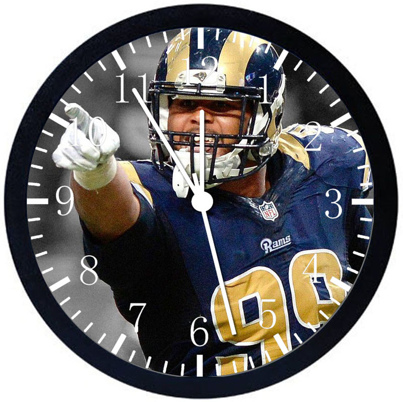 Aaron Donald Black Frame Wall Clock Nice For Decor or Gifts E463