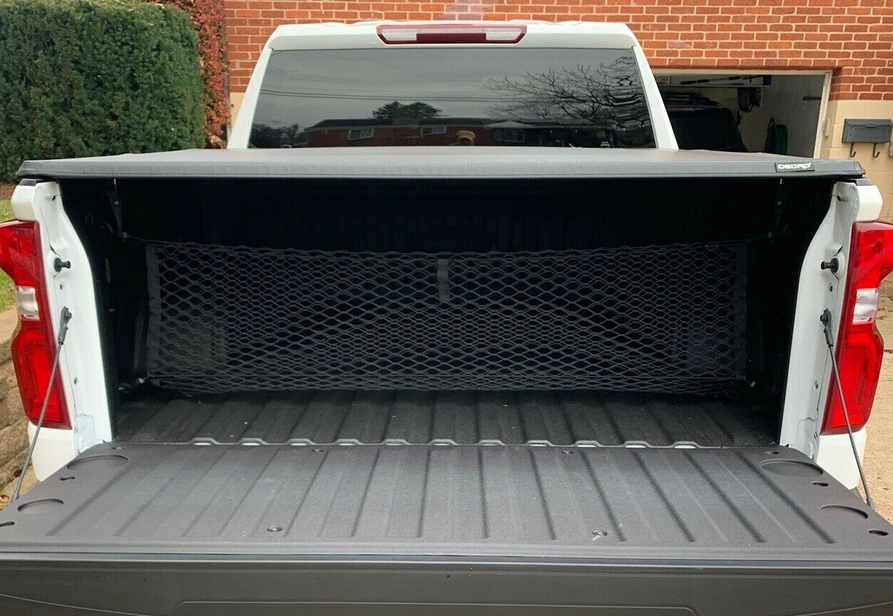 Rear Trunk Envelope Style Cargo Net for CHEVY SILVERADO GMC SIERRA 2013-2024 New