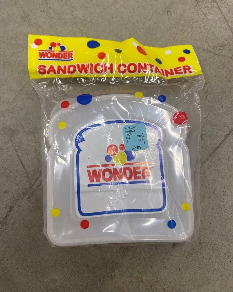 WONDER BREAD SANDWICH CONTAINER - NEW SEALED Storage Dots Tupperware classic