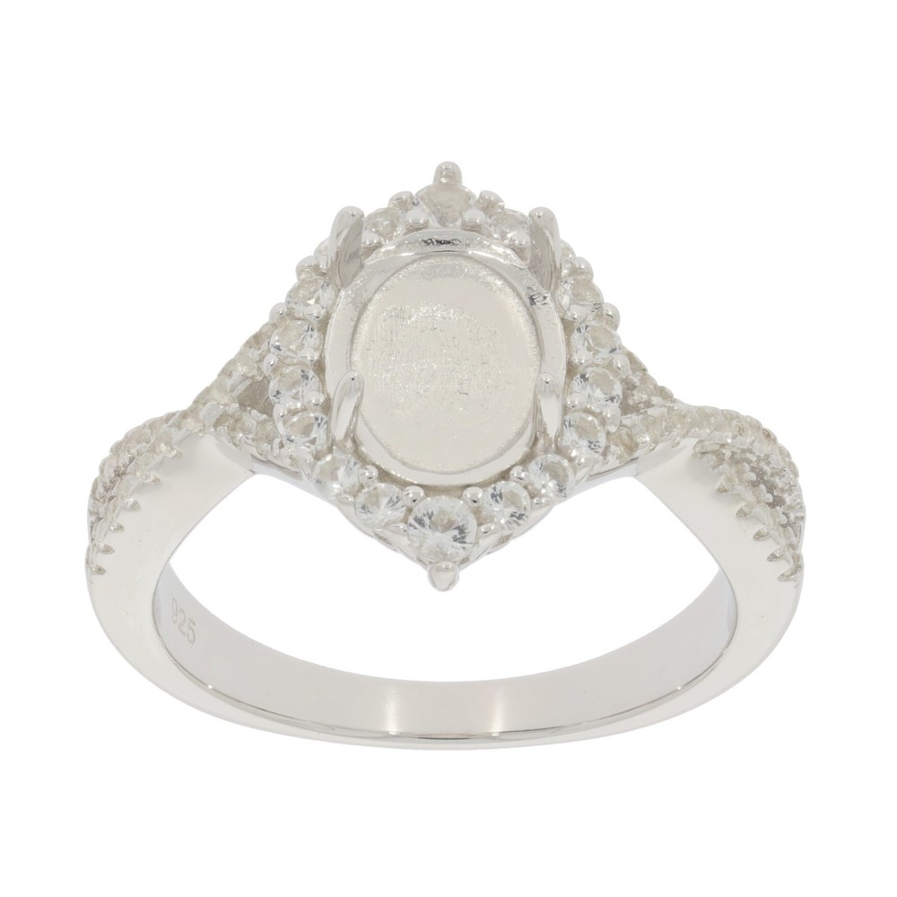 Sterling Silver Semi Mount Ring Setting Oval OV 9x7mm