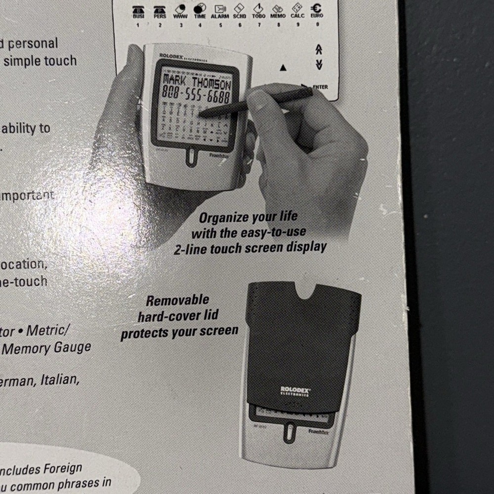 Vintage ROLODEX ELECTRONICS touch screen personal digital assistant RF-8110