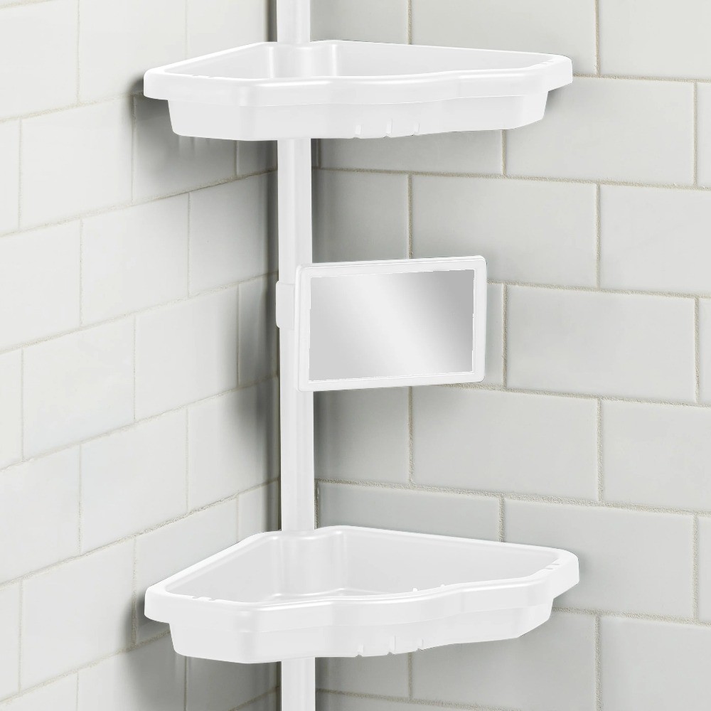 4 Tier Corner Shower Organizer in White