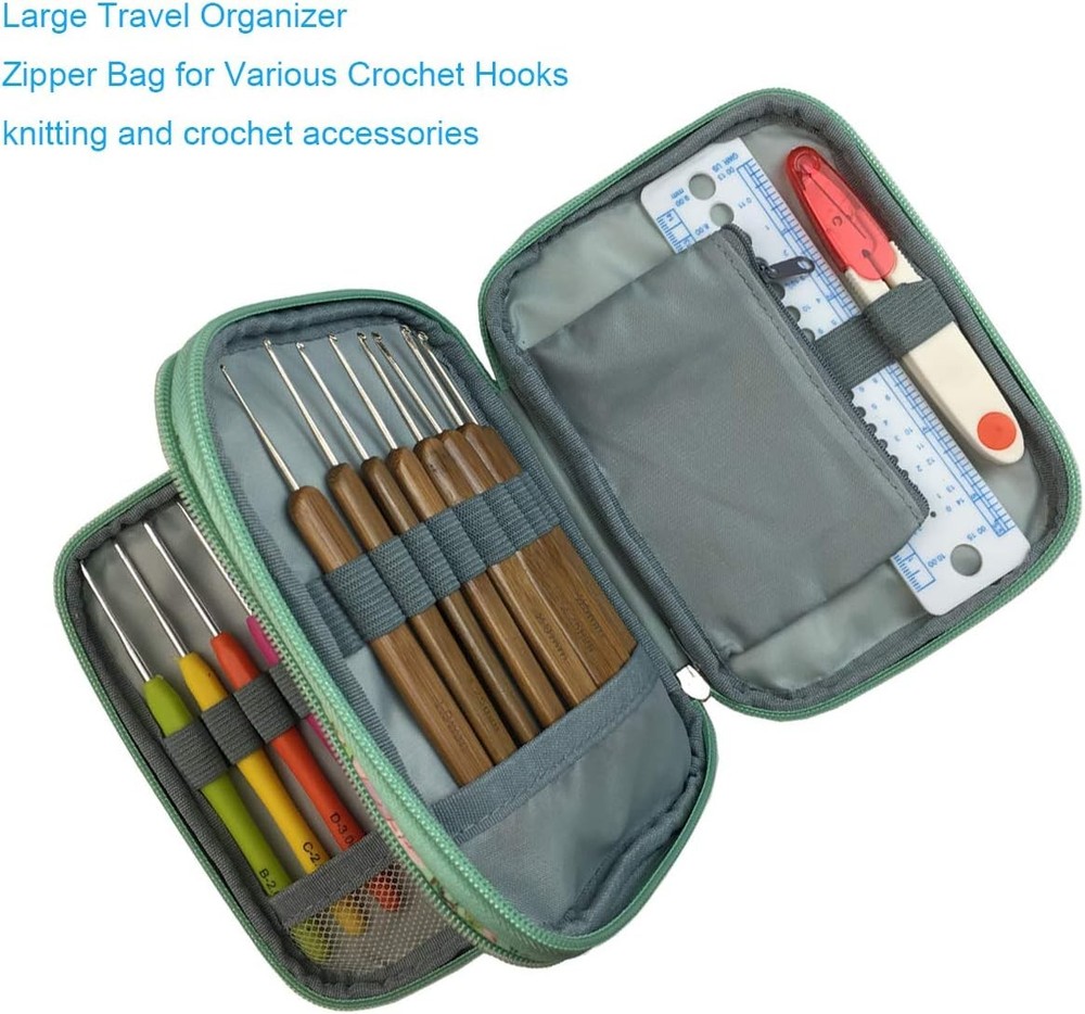 New Crochet Hook Case Without Hooks and Accessories, Zipper Storage...
