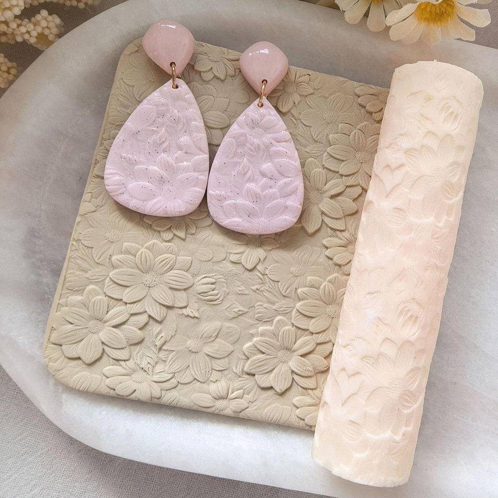 Flower Texture Clay Roller, Pottery Roller, Lightweight,