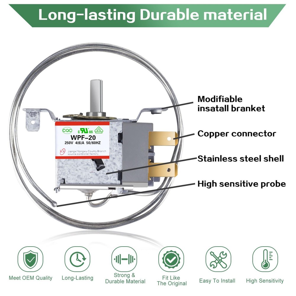 Mini Fridge Thermostat, Universal WPF-20 Freezer Thermostat Controller WPF20