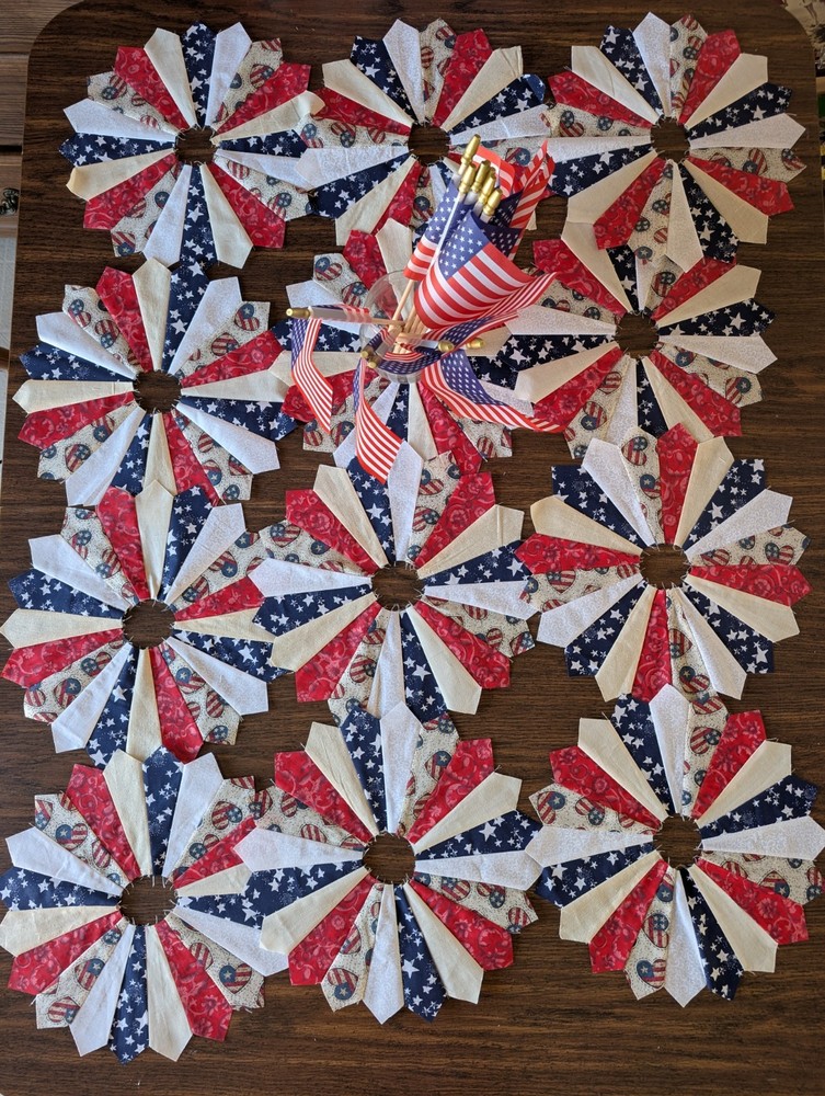 12 ( Raw Edge ) Dresden Quilt Blocks 🇺🇸🇺🇸🇺🇸