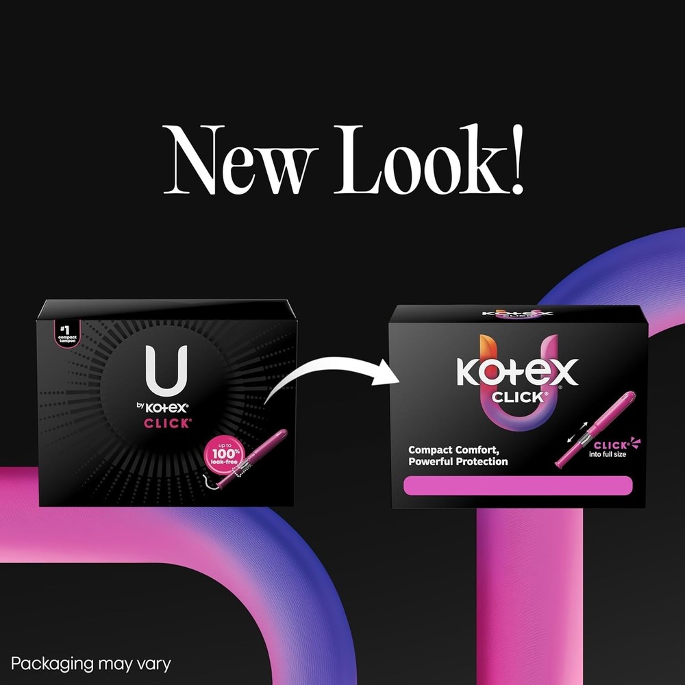 U by Click Compact Multipack Tampons, Regular/Super Absorbency, Unscented, 45...
