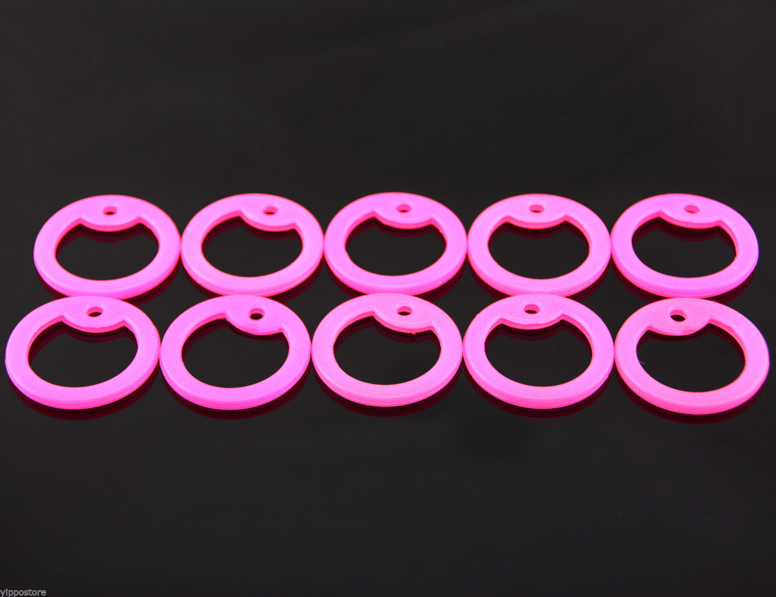 Pack of 10 Glow in Dark Pink Military Army ID Dog Tag Rubber Silicone Silencers