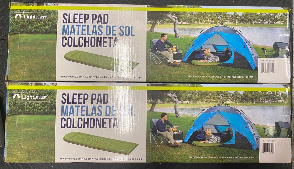 (2) Lightspeed Self-inflating Sleeping Camping Pad w/Flexform 74.5" X 25" X 3"