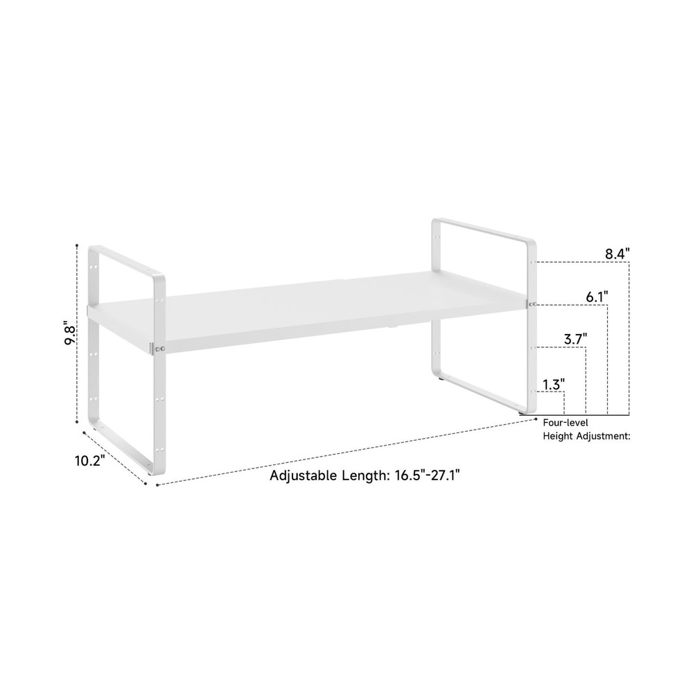 16.5~27.1" Expandable Shelf Organizer, 1Pack 10.2" Wide Stackable C... Fast Ship