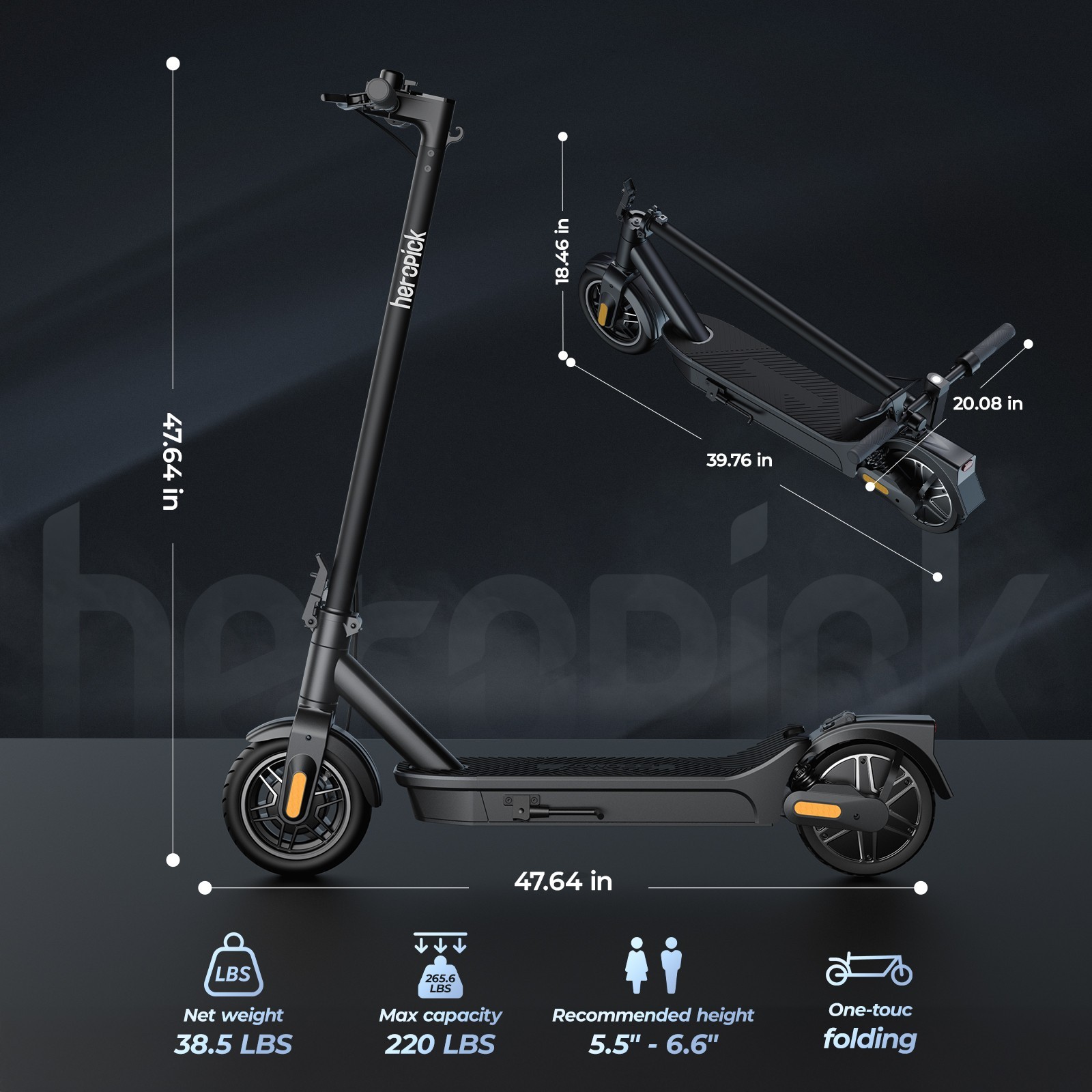 500W Commuter Electric Scooter For Adult 22MPH 20 Mile Range 8.5" Solid Tires