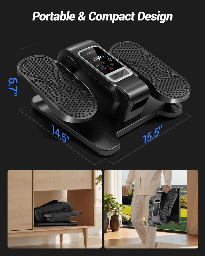 Under Desk Elliptical Machine, Electric Seated Pedal Exerciser, Mini Elliptic...