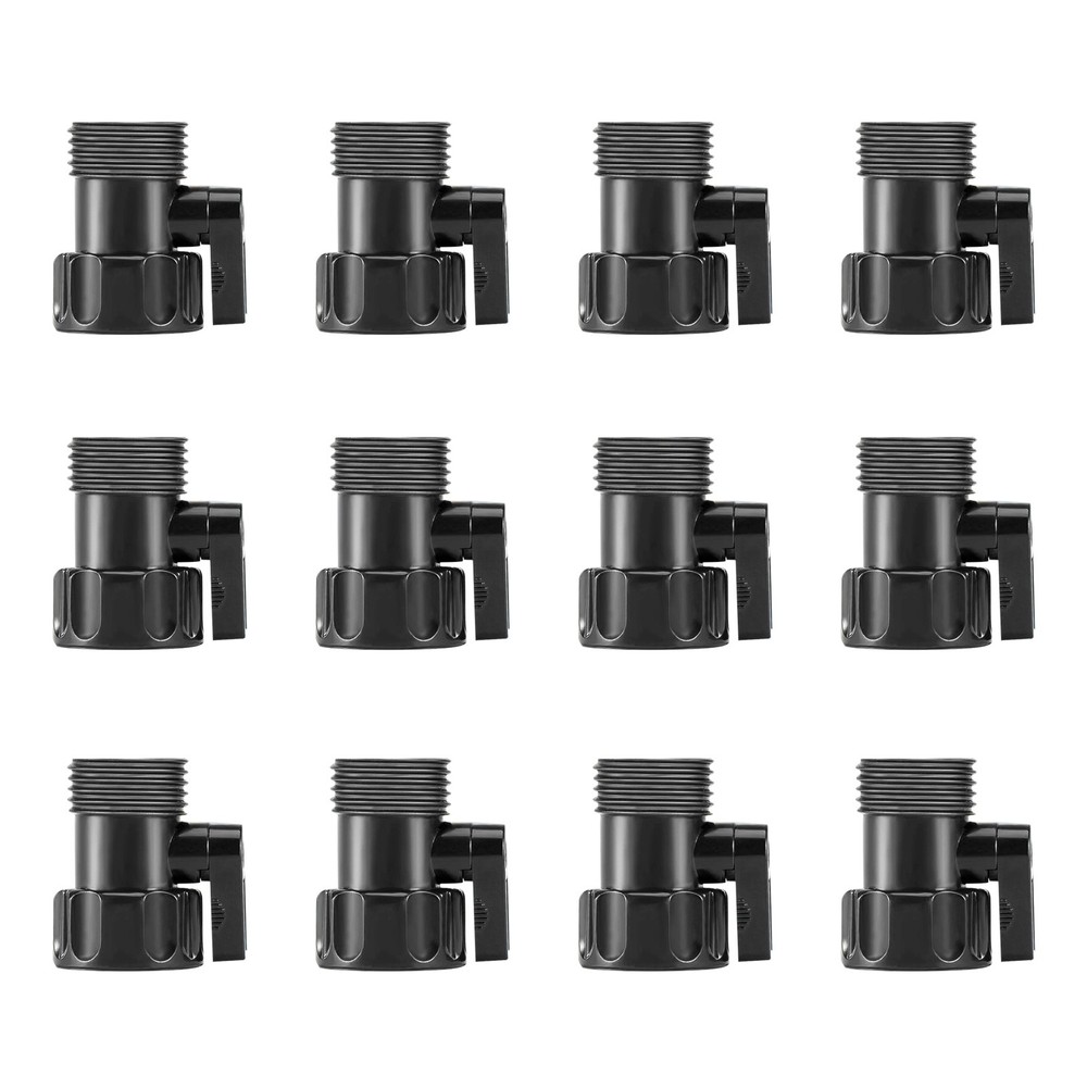 For Garden 12x Plastic Hose Shut-Off Valve 3/4" Thread Connector Coupling Set