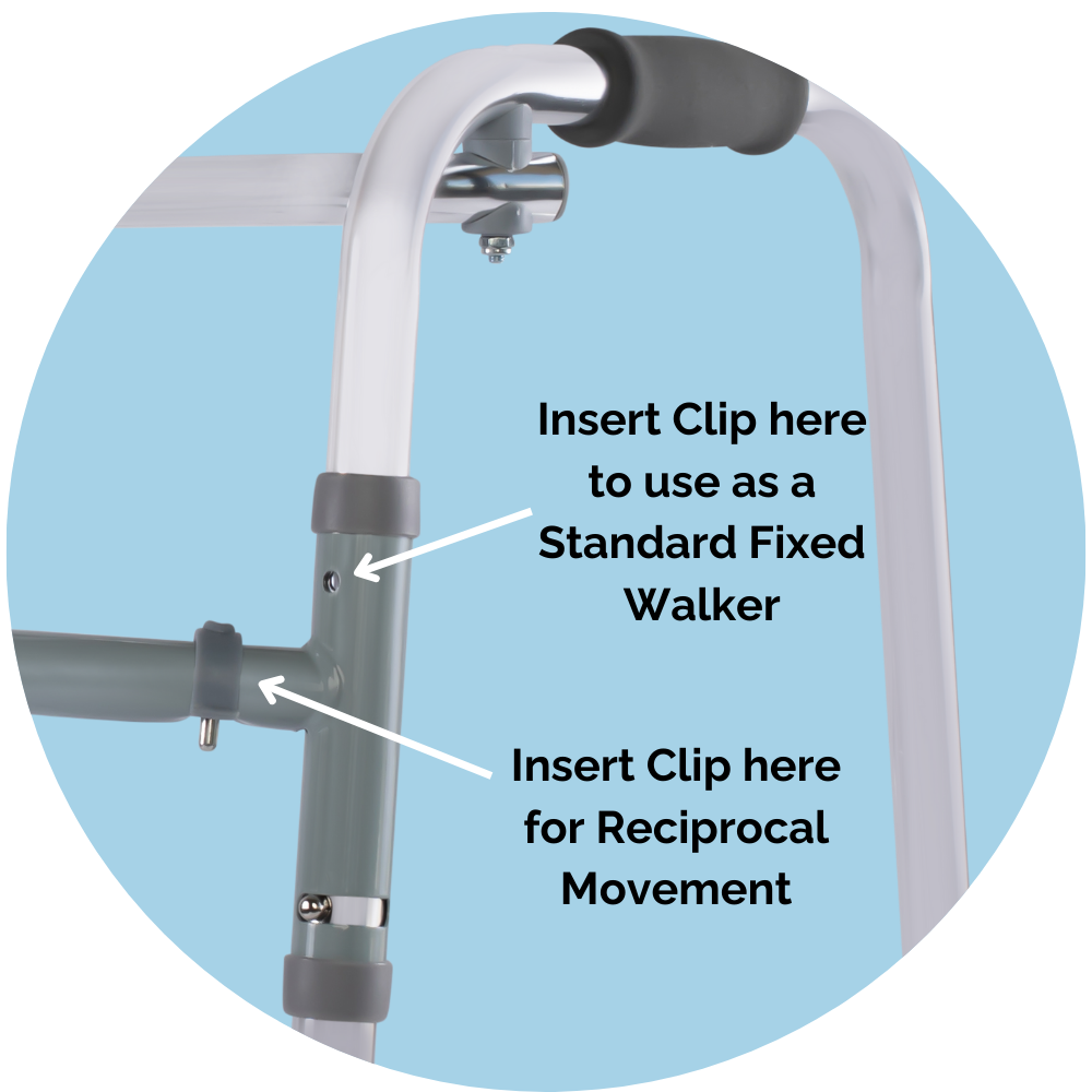 GAESCA Aluminum Reciprocal Walker with Front Wheels, Adjustable Height
