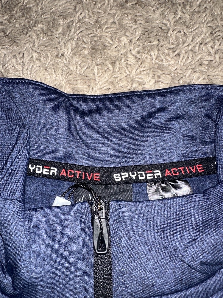 NEW Men's SPYDER Performance 1/4 Zip Pullover Medium Blue ProWeb