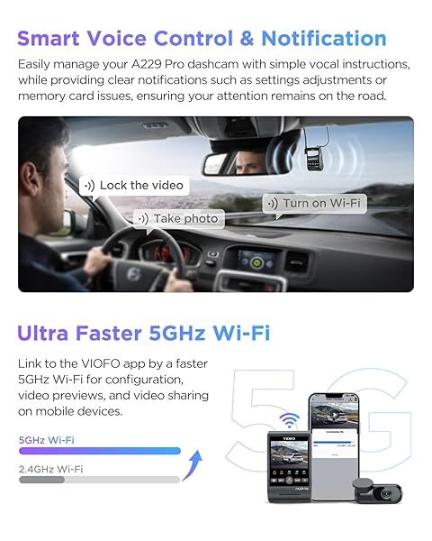 VIOFO A229 PRO 2CH 4K+2K HDR Dash Cam
