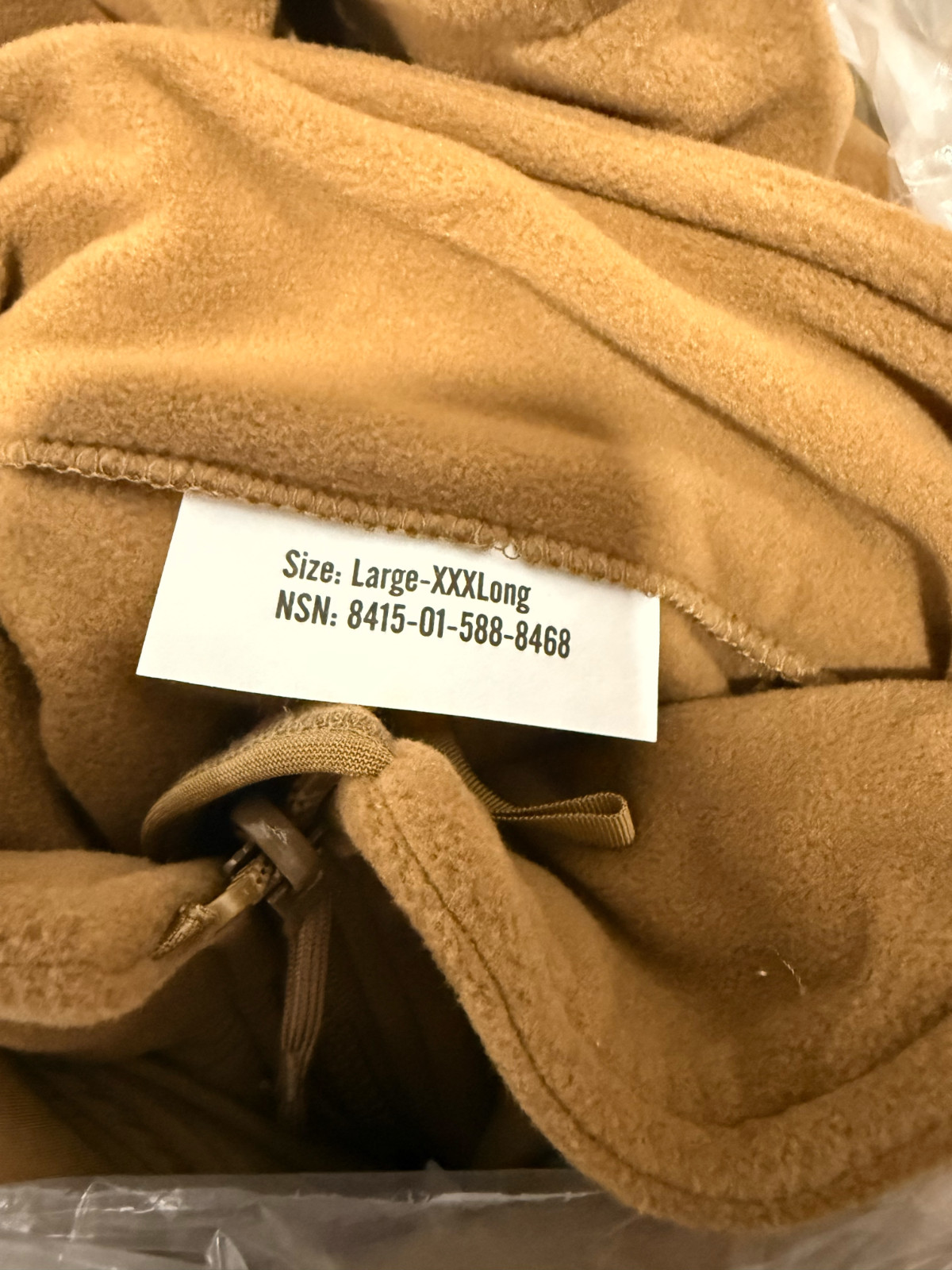 USGI US Navy Working Uniform Parka Liner Type II/III Large XXX-Long Coyote