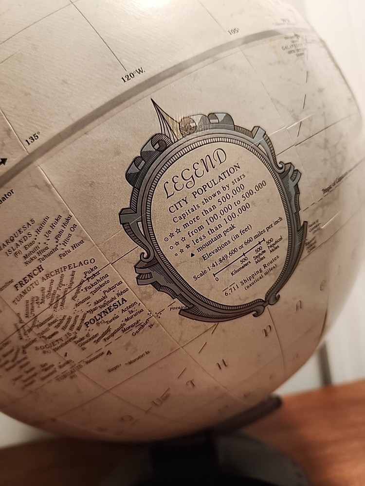 VINTAGE REPLOGLE 12" PLATINUM CLASSIC SERIES GLOBE Plastic Base Donovan