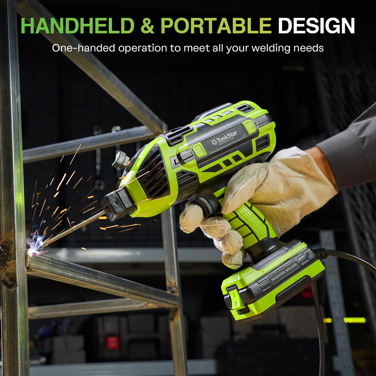 6Gears Handheld Welding Gun Machine IGBT Inverter Arc Welder for 3/32"-1/8" Rods