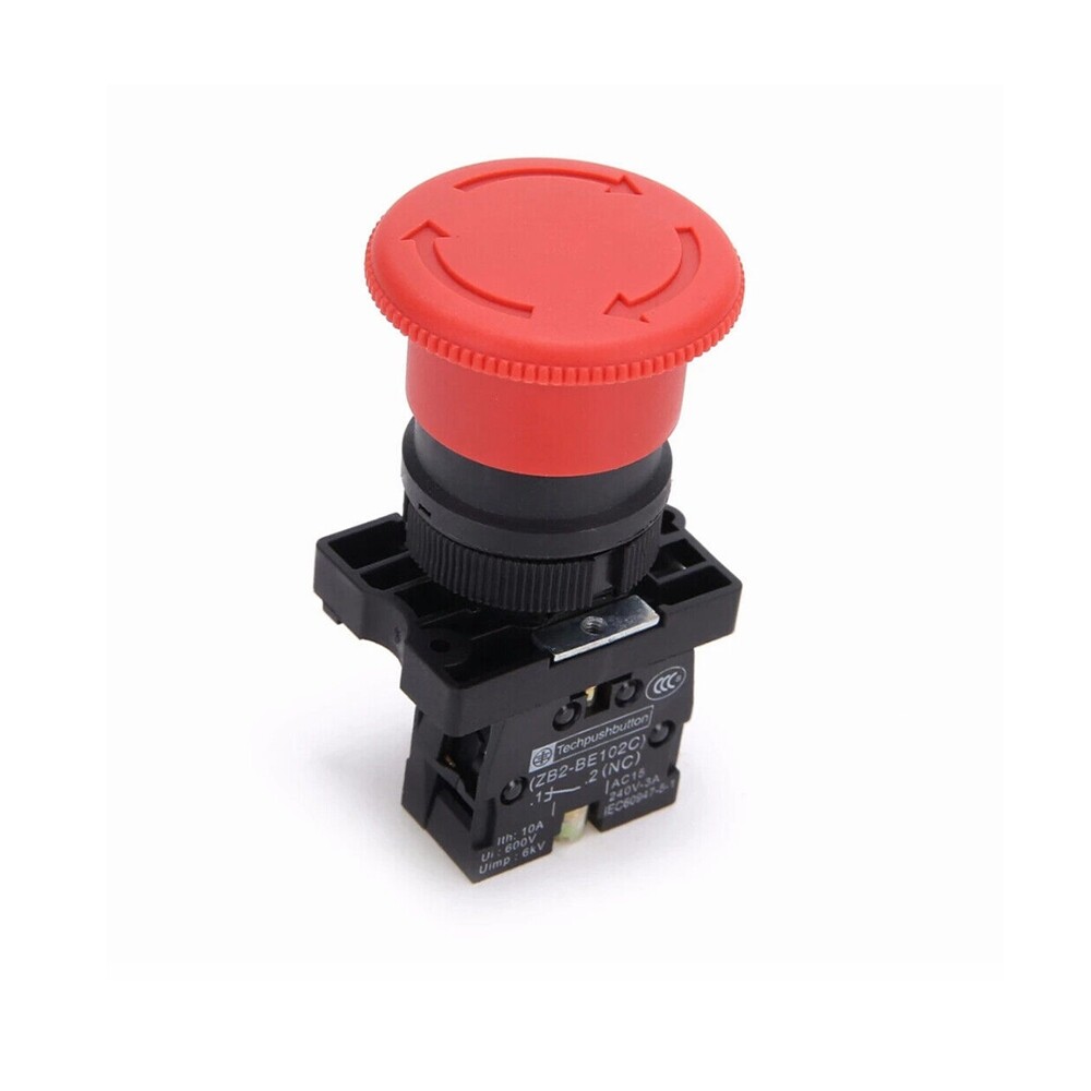 XB2-ES542 Emergency Stop Button Stop Switch Red Mushroom Stop Shut Off Switch