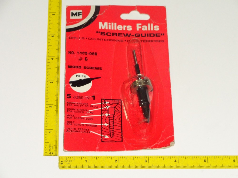Millers Falls Screwmate Adjustable Boatbuilder NOS Countersink Drill Bit 5 6 & 7